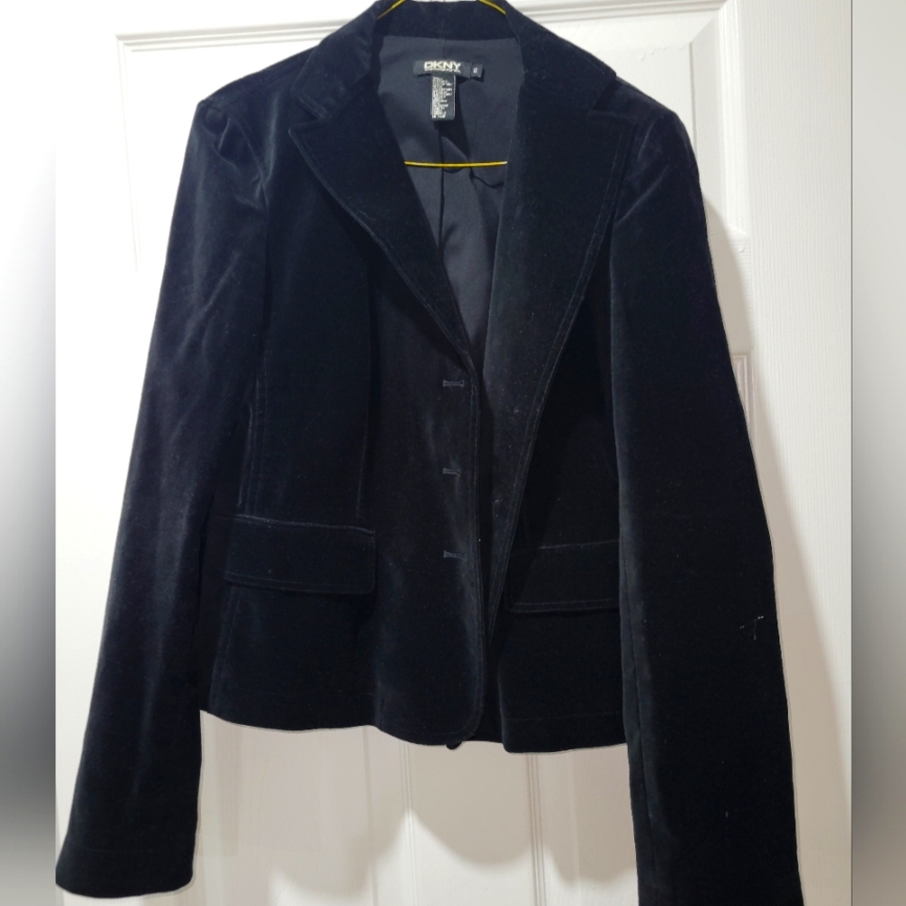 Deny black suede material blazer